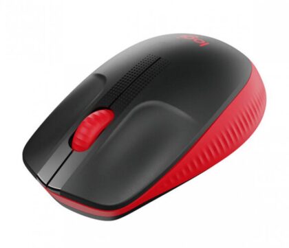 Ratón Inalambrico LOGITECH M190, Receptor USB, Negro/Rojo