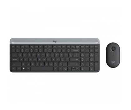 Combo Teclado y Ratón Inalámbrico, LOGITECH MK470 Slim, adaptador USB incluido, Español, color negro