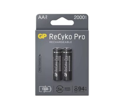 Bateria GP ReCyko Pro AA Recargable, 2000mAh, 2 unidades, Gris