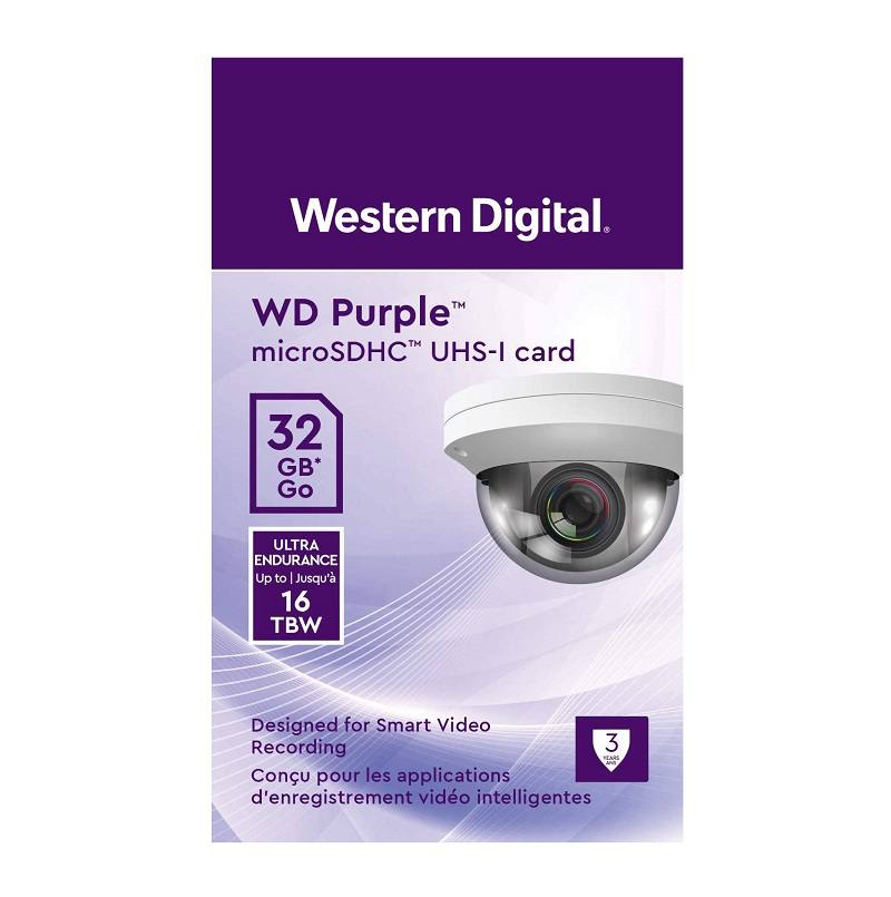 Memoria Micro SD Western Digital, SC QD101 De 32GB, Clase 10, SDHC Surveillance, Purple