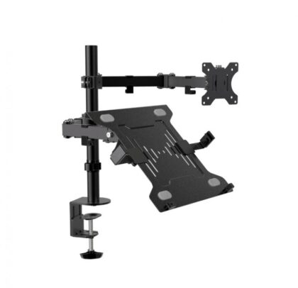 Soporte de mesa KLIP XTREME para monitor de 13" a 32" y laptop hasta 15.6", con 360° de rotación, soporta hasta 8kg / 4,49kg