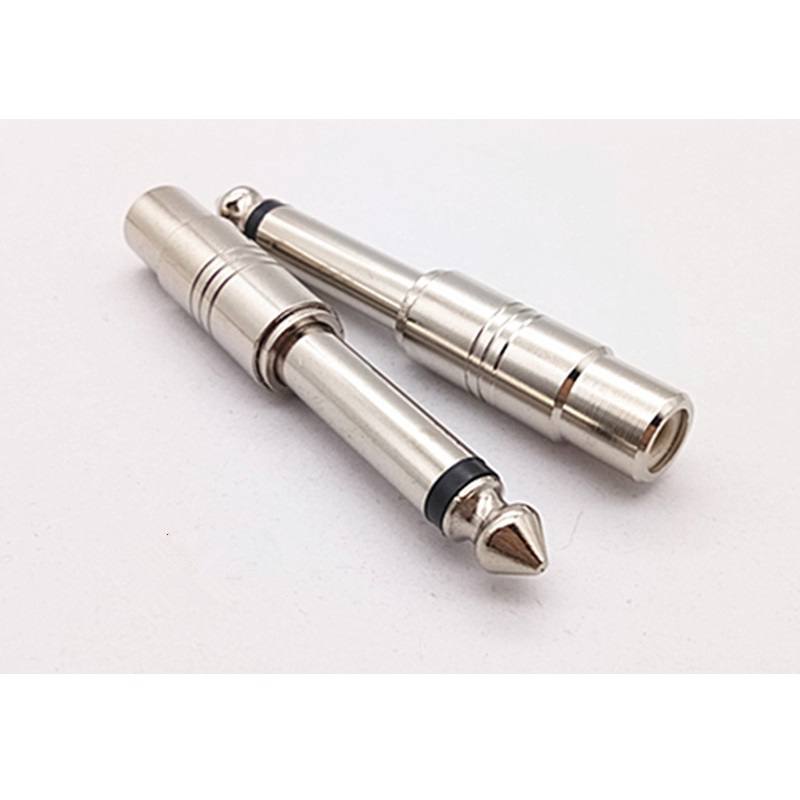Adaptador de sonido 6.35 mm macho a RCA hembra de 6.5 mm, chapado en Plata