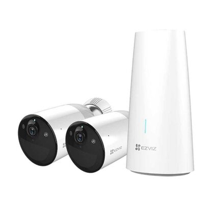 Kit Cámaras EZVIZ BC1-B2, 2x IP Bullet 2MP 1080p FHD + estación base, audio bidireccional, IP66, bateria integrada